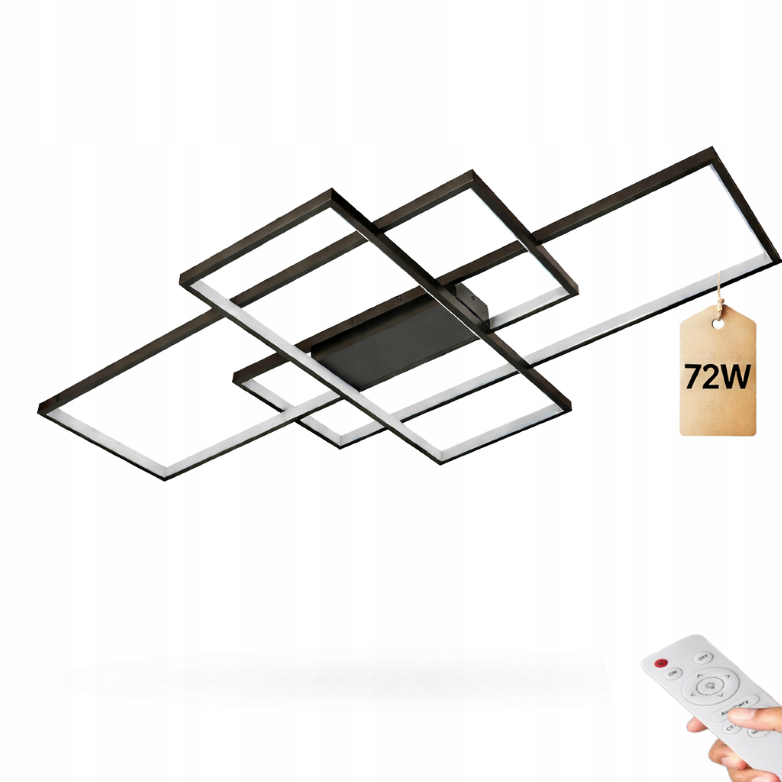 Stropní Svítidlo Černá 60 CM Led Lustr Stropní Svítidlo Loft S Dálkovým Ovládáním, Variabilní Barva
