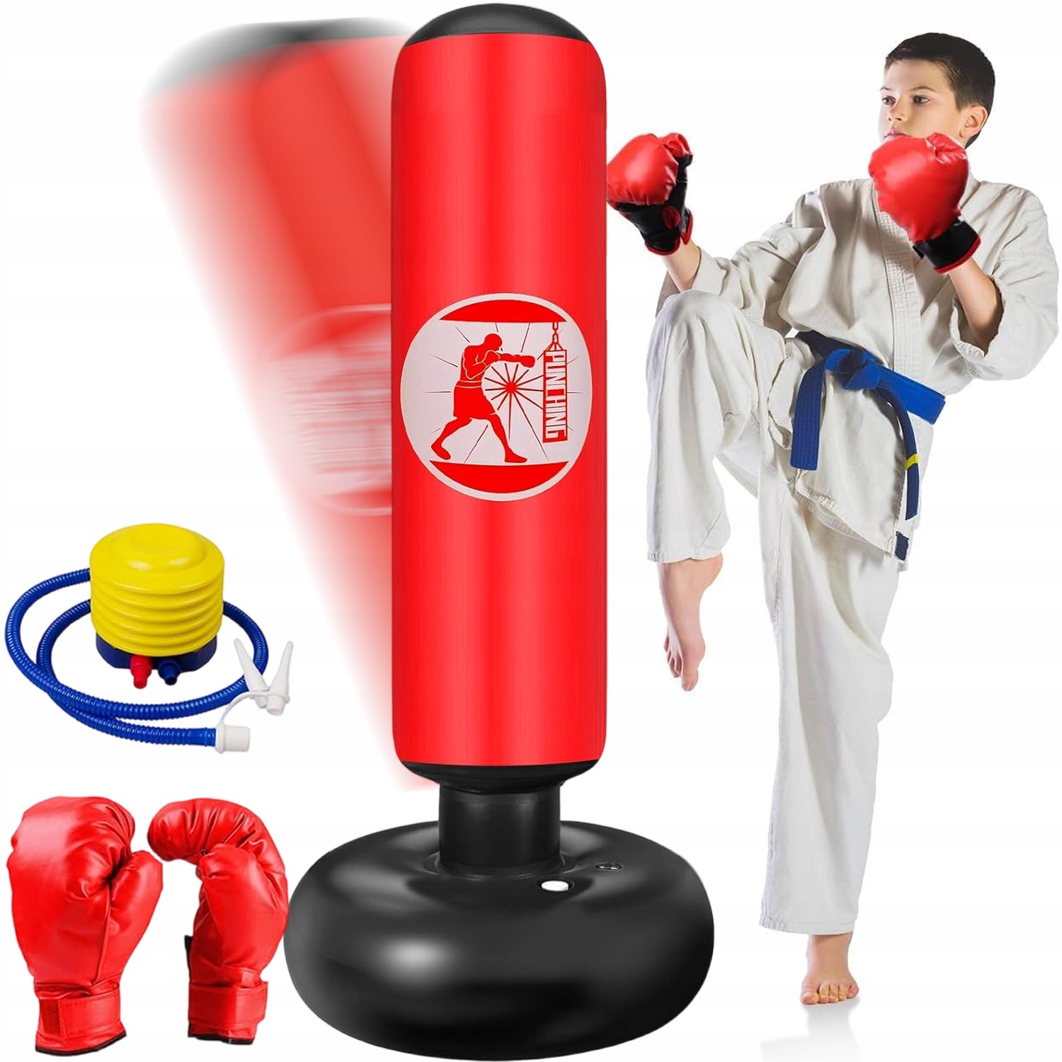 Volně stojící nafukovací boxovací pytel 160 cm pro domácí box a kung-fu