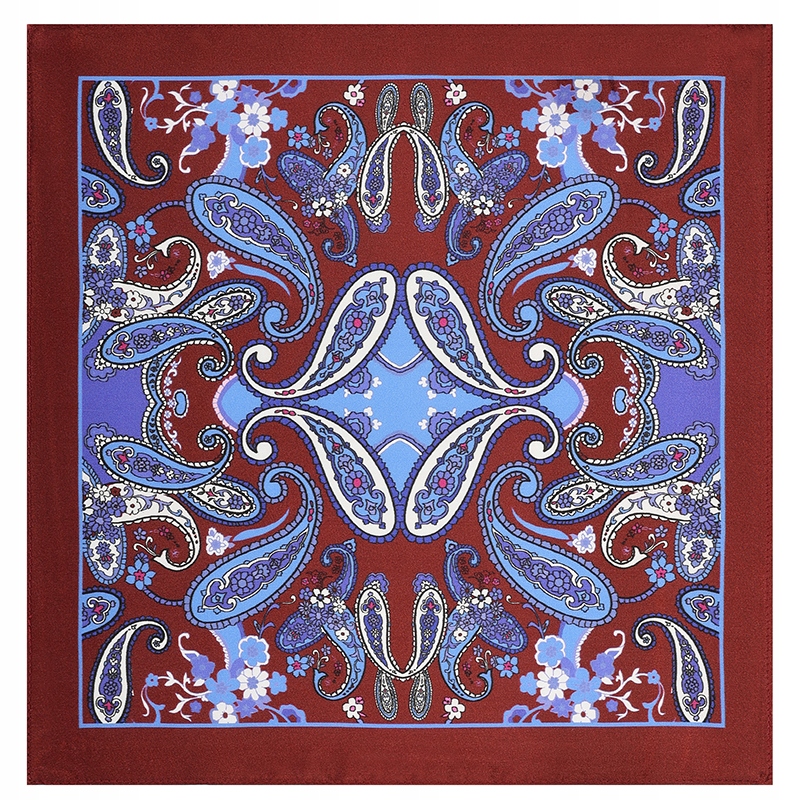 Bordó pánská kapesníčka s výrazným vzorem paisley Pako Lorente One Size