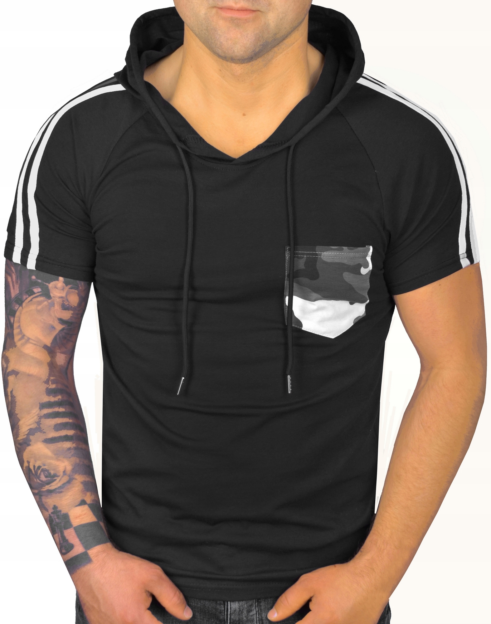 

T-shirt Męski Koszulka Bawłniana Z Kapturem