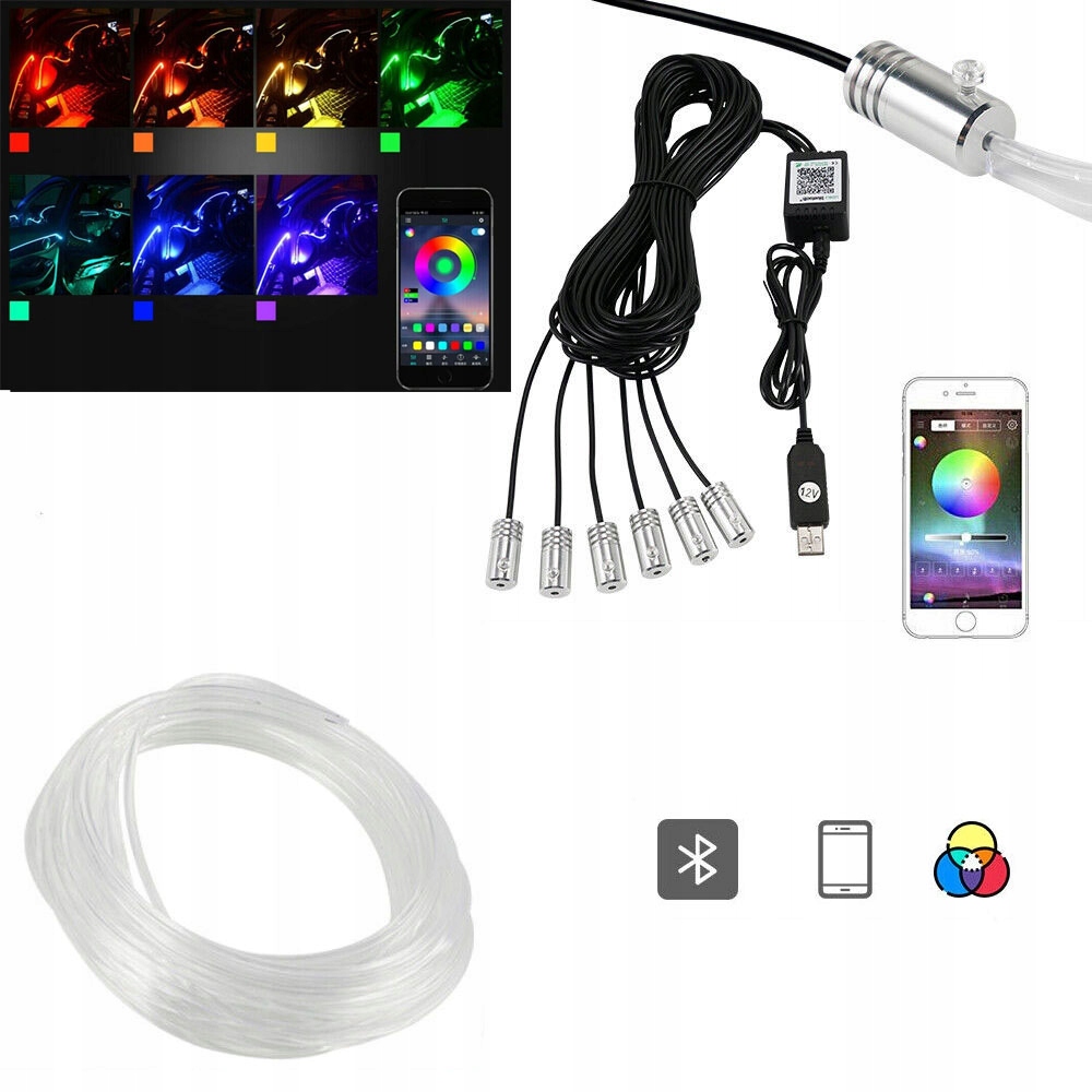 8M sada osvětlení do interiéru auta Ambiente Rgb světlovod