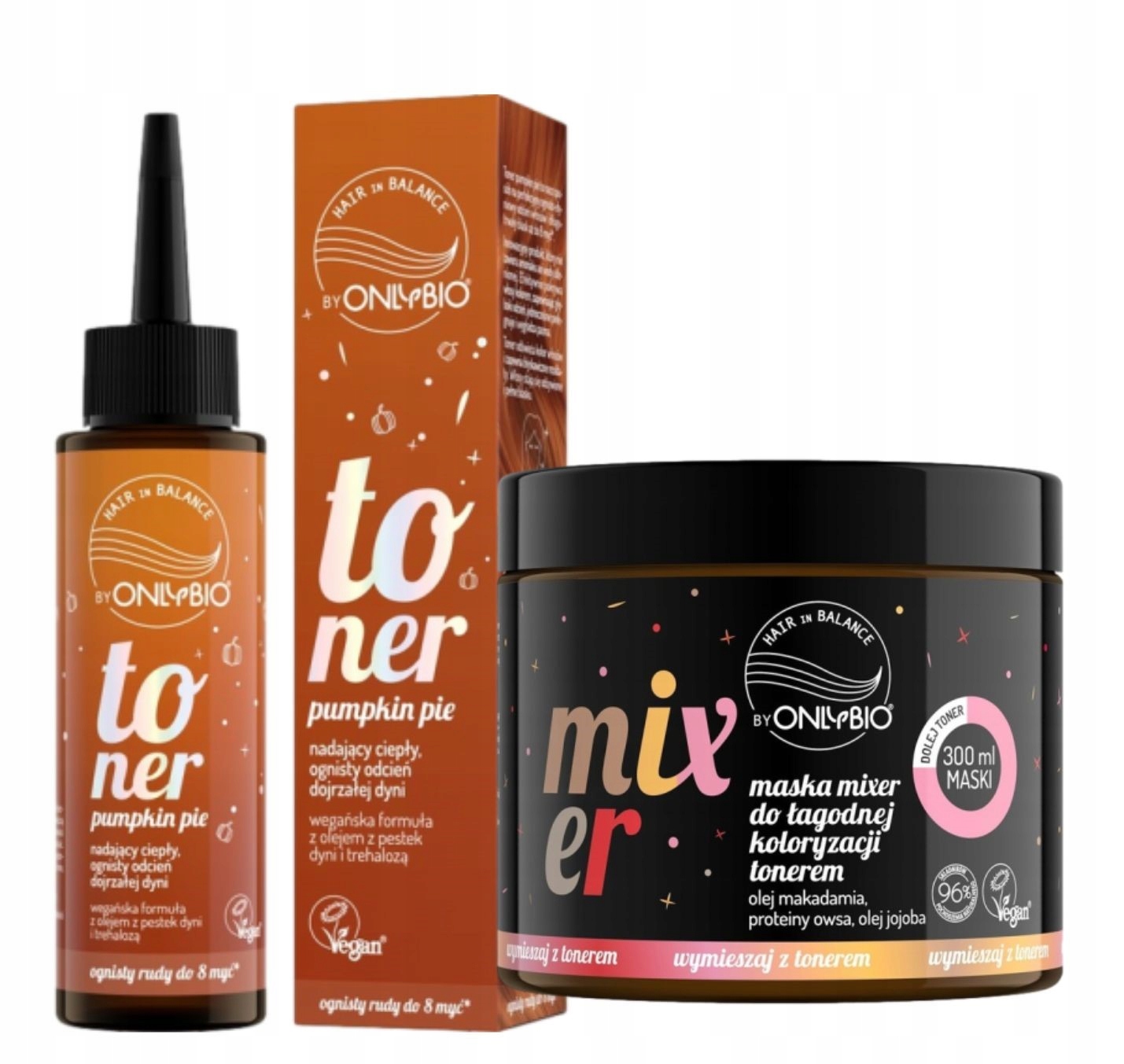 Sada Onlybio Toner na vlasy Barva Pumpkin Pie Mixer Maska