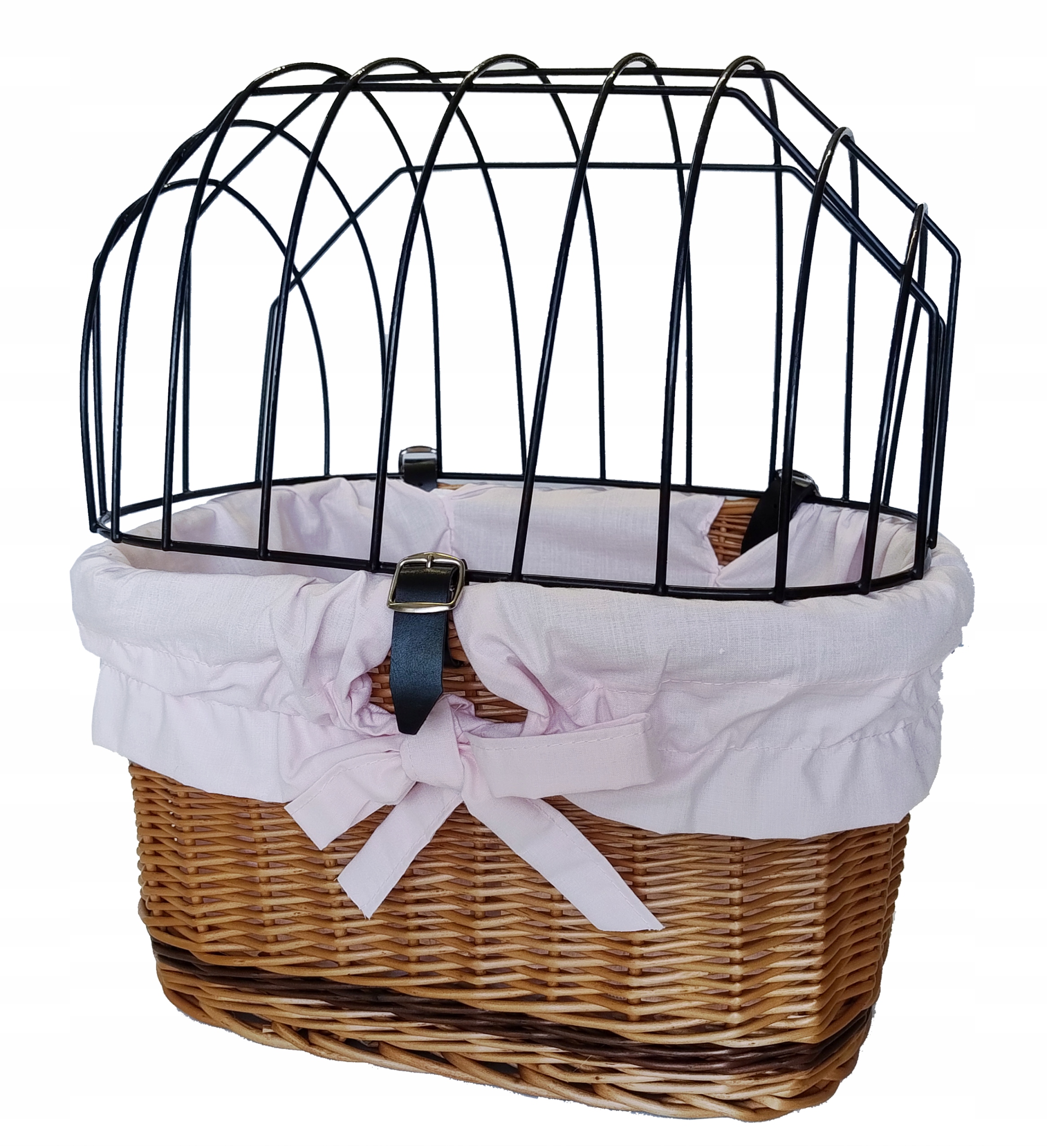 Koszyk transporter wiklinowy na rower dla psa kota kosz wkładka Jackmar