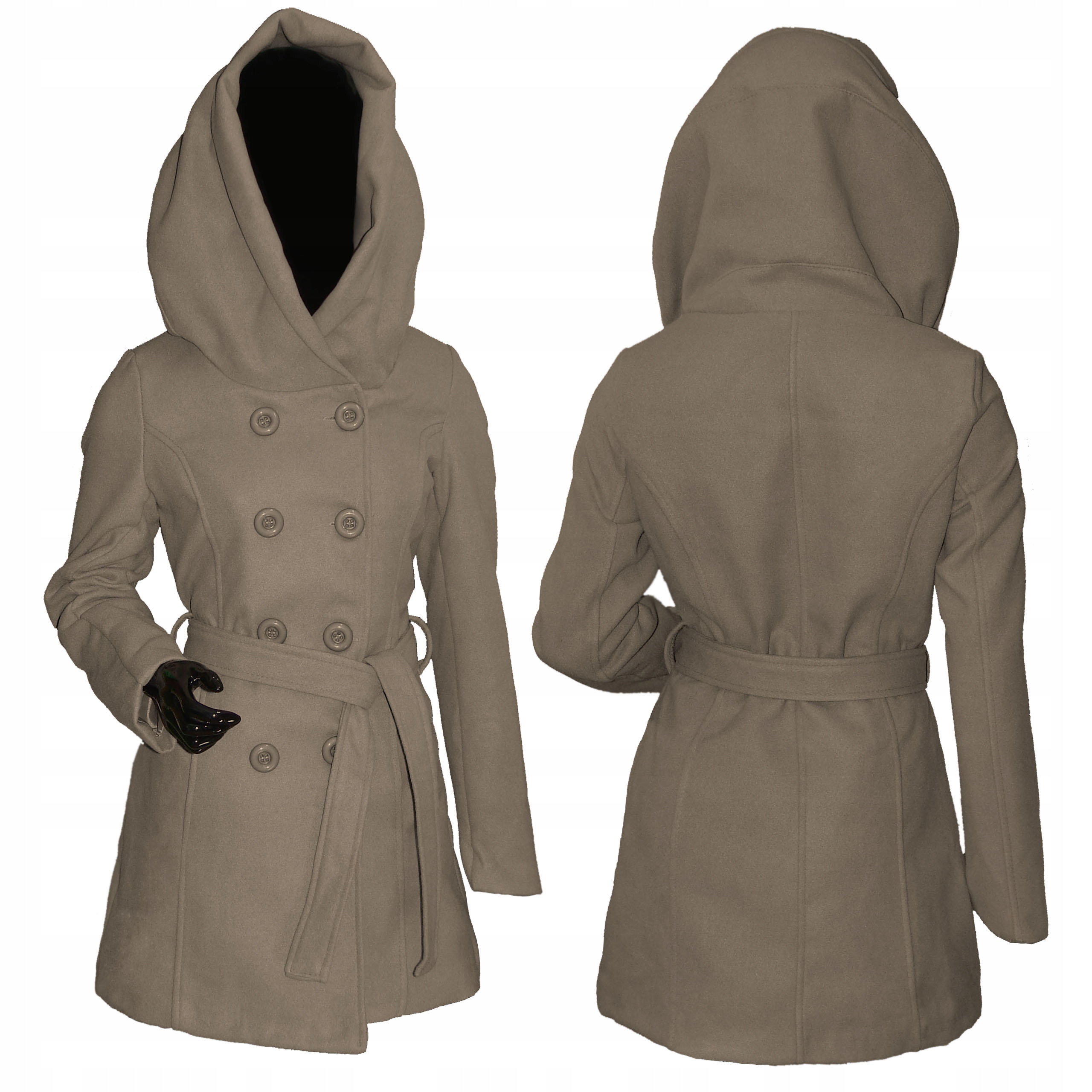 

Płaszcz damski z kapturem przejściówka 40/42 XL