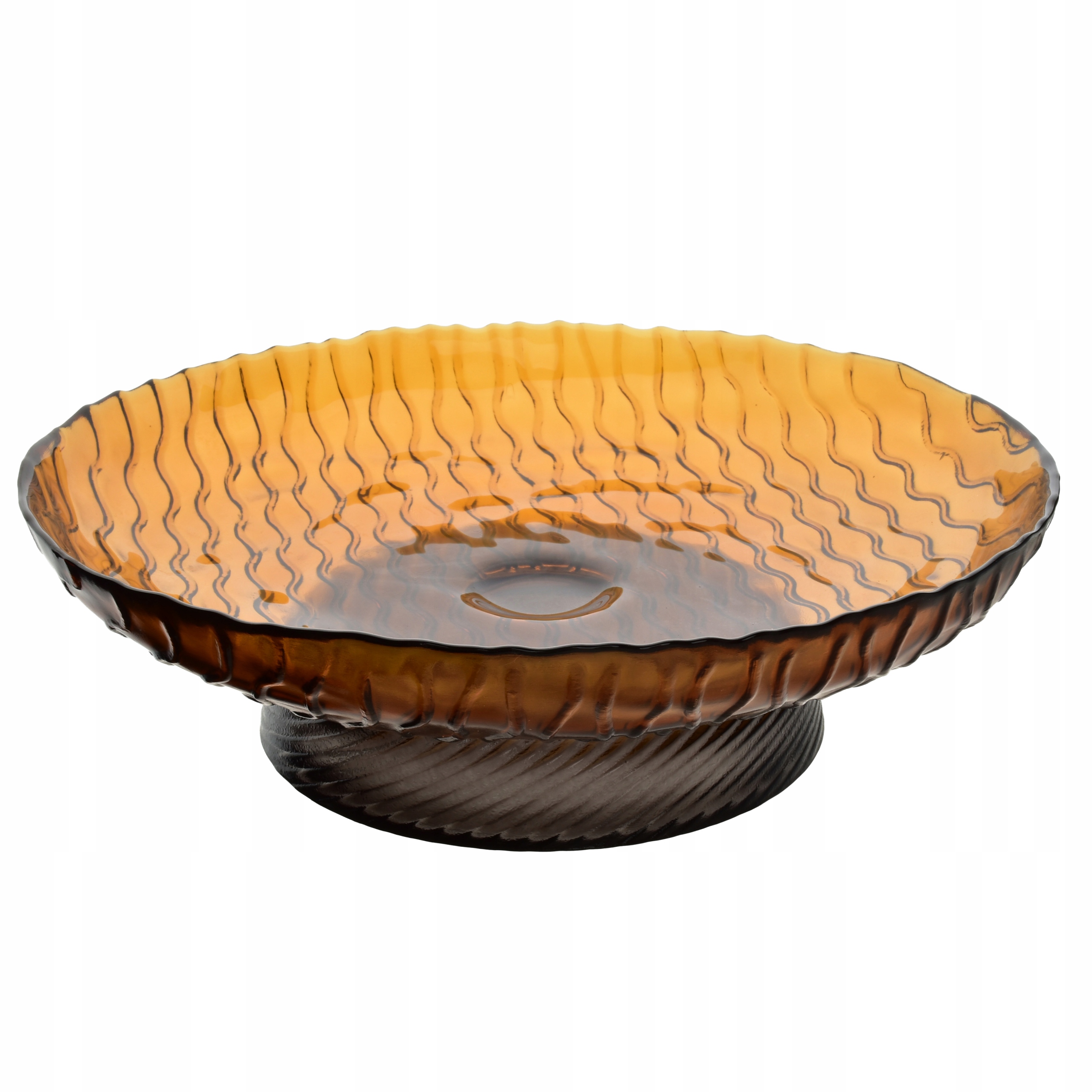 Skleněná Podnos Daz Glass Na Noze 29x29x8 cm Medově šedá 1 ks