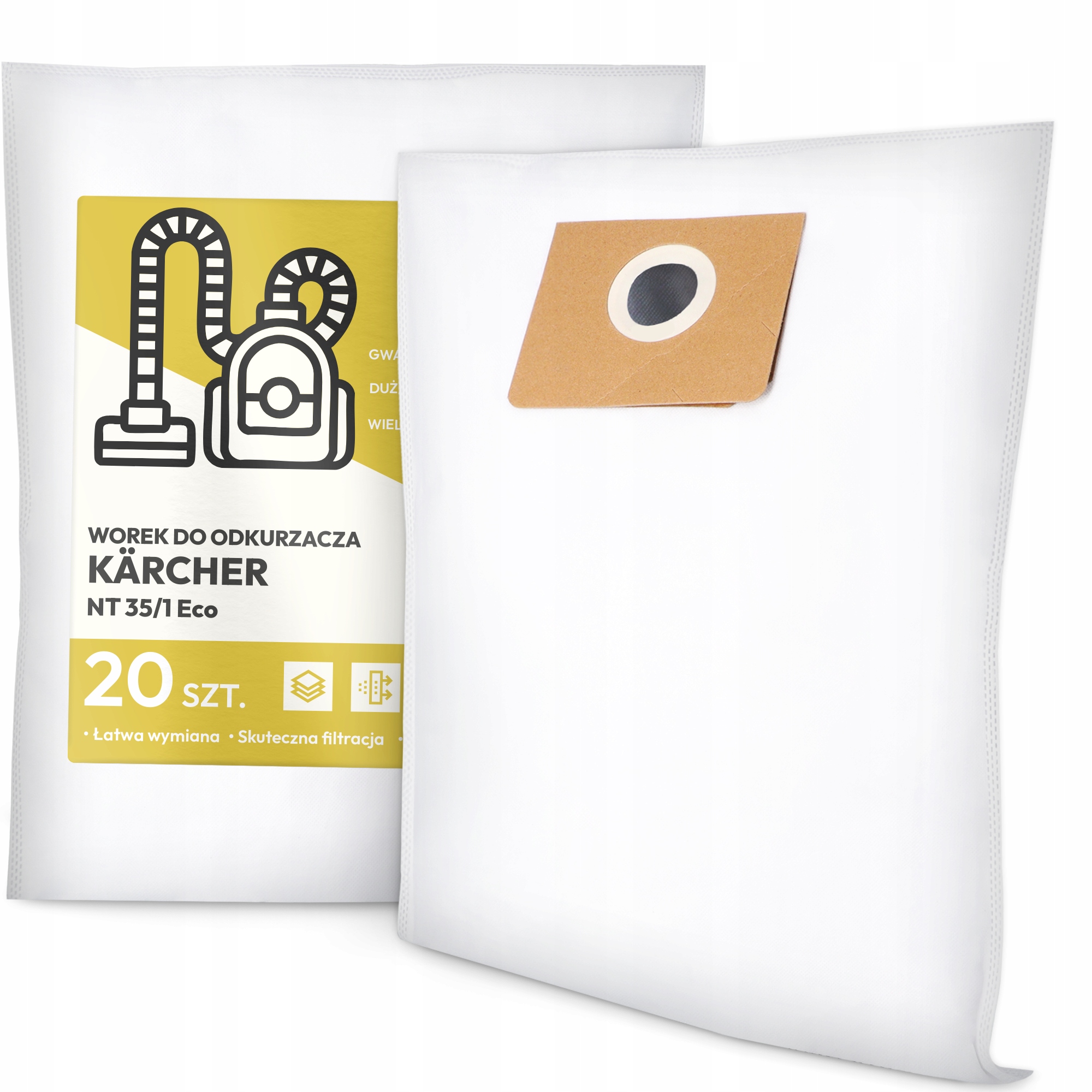 20x Sáček Do Vysavače Kärcher Nt 35/1 Eco Syntetický Velký Sáček Sáčky G9