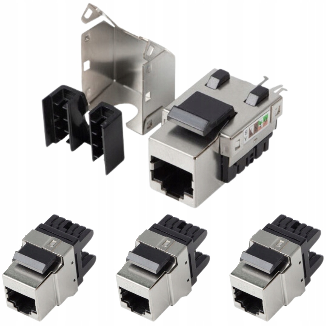 4X Moduł Gniazdo Keystone KAT.5E Ftp RJ45 Lsa Lan Adapter Wtyk Lanberg