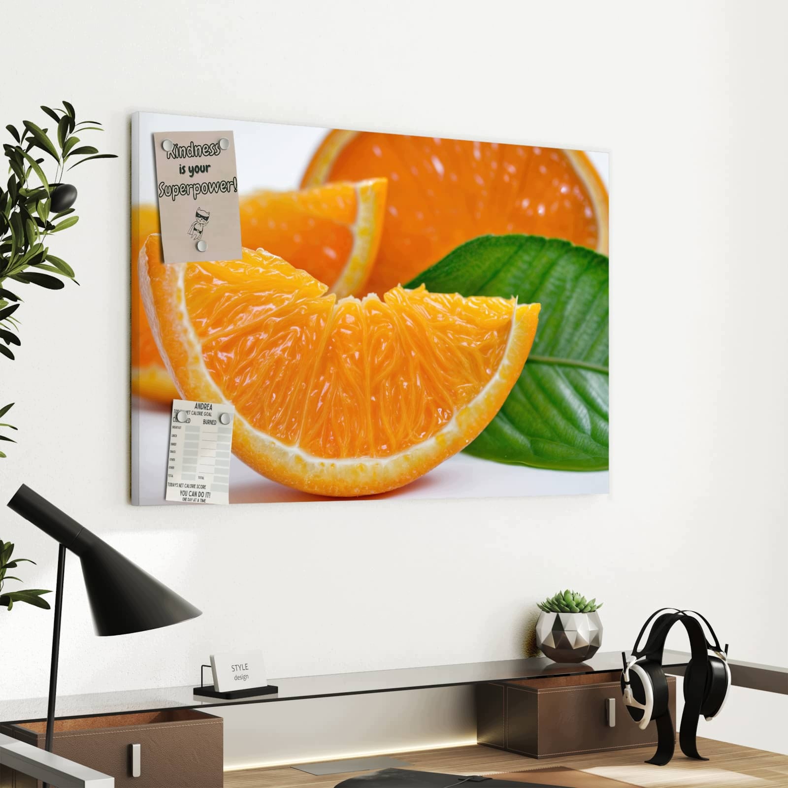Magnetická tabule Plátky pomeranče 60 × 40 cm