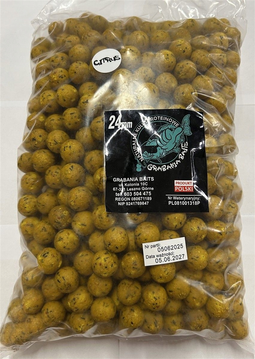 Kulki proteinowe GrabaniaBaits Citrus 24mm 5kg