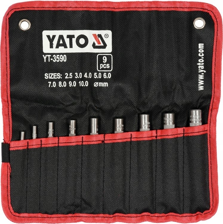

Przebijaki do skóry, kpl. 9 szt YT-3590 Yato