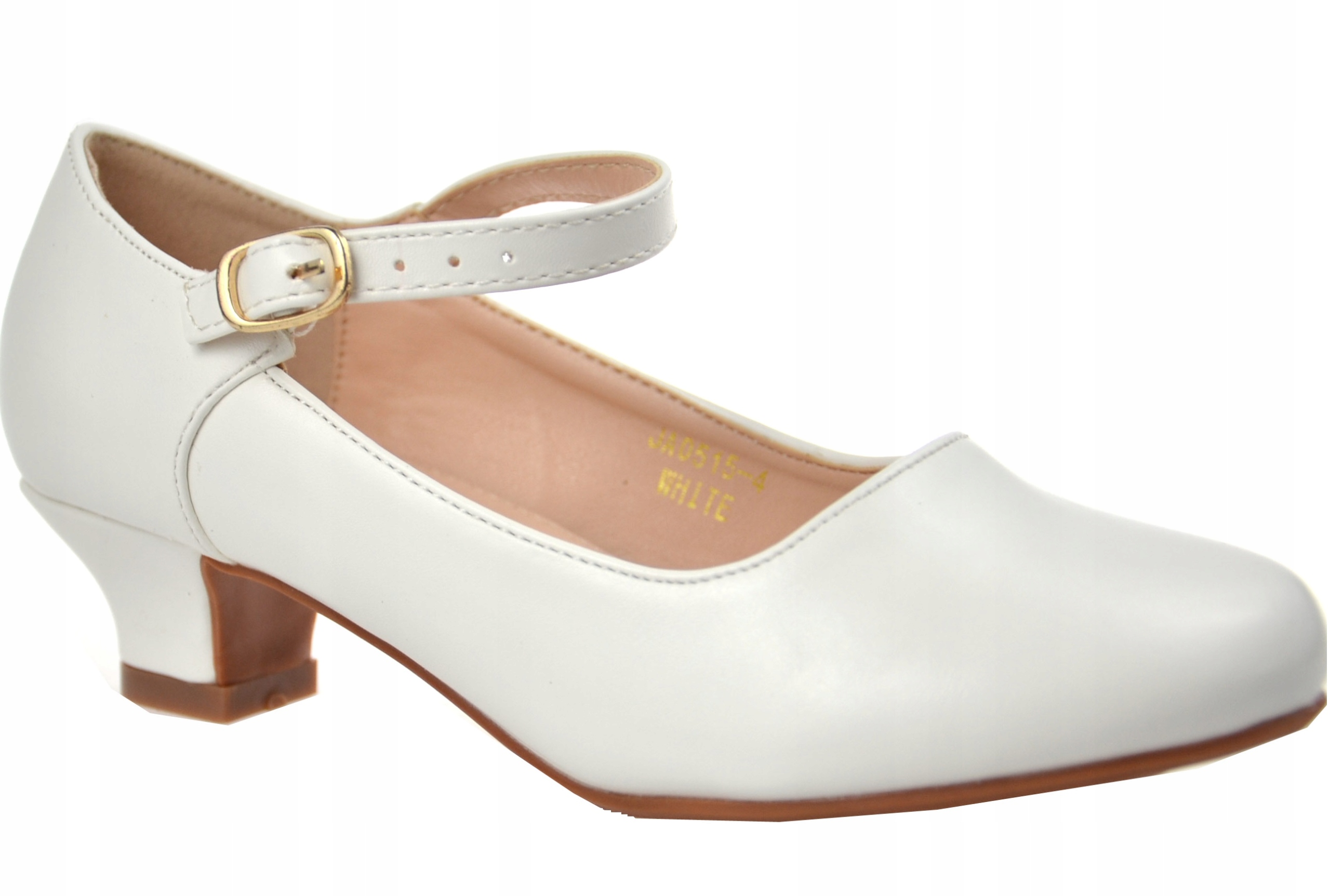 PANTOFELKI Komunijne obcas Matowe SKÓRA BIAŁE r29 Rozmiar 29