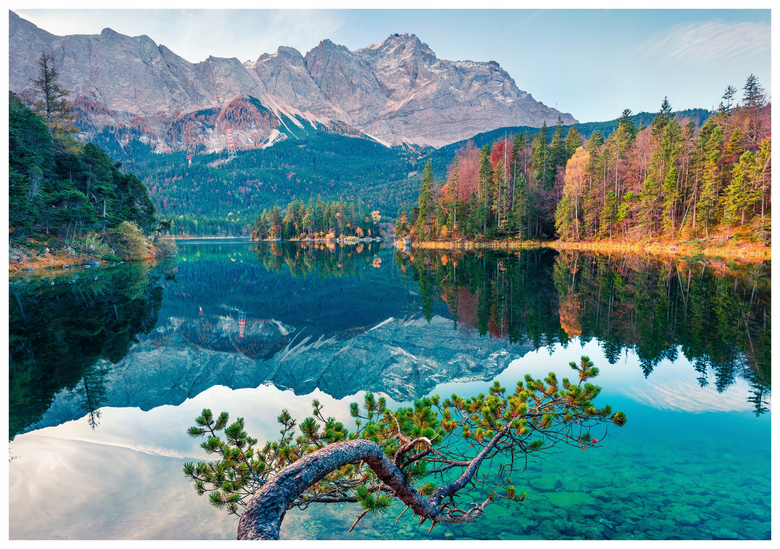 Vliesová fototapeta Hory a jezero Krajina s odrazem 368x254 lepidlo