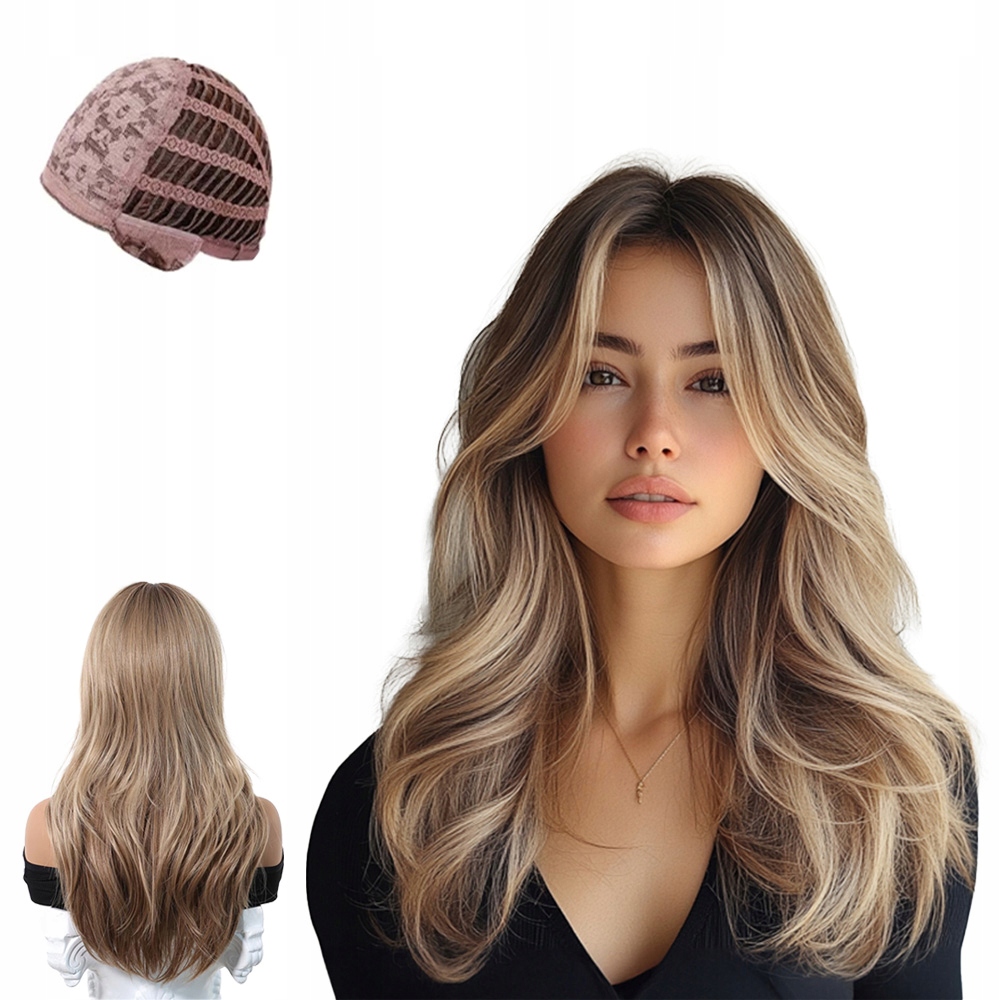 Dámská paruka Paruky Dámské Smíšené Blond Dlouhé Vlasy Hřívou 22 palců