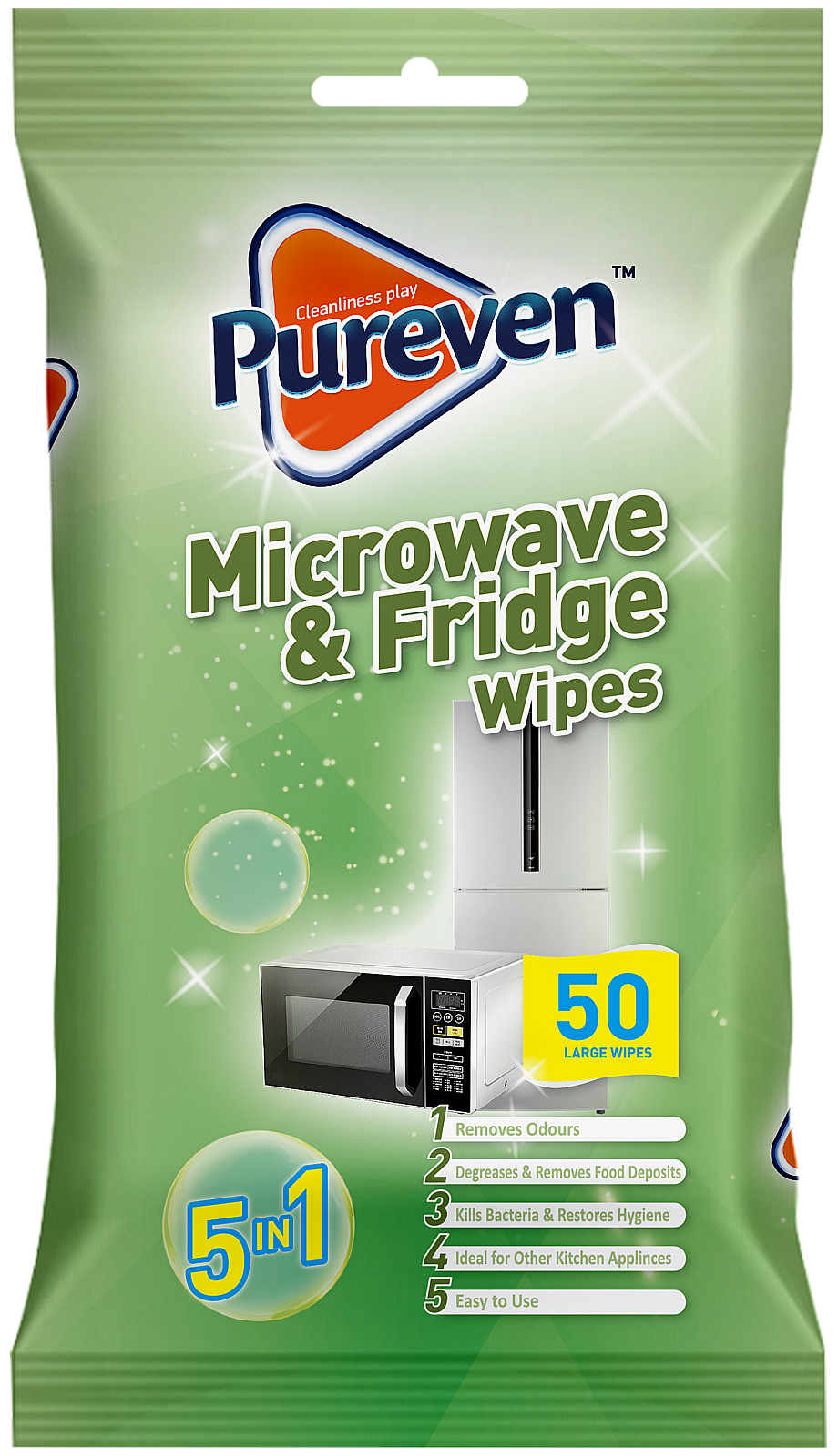 

Pureven Chusteczki Lodówki Mikrofalówki 50szt Uk