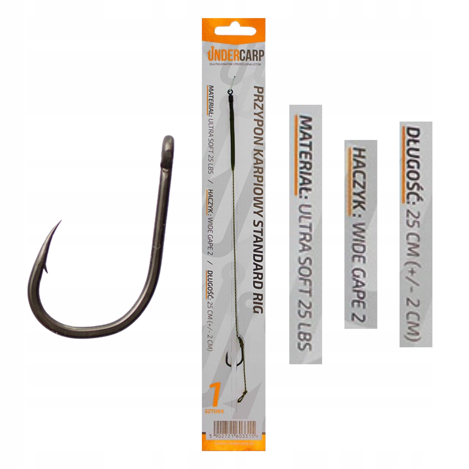 Gotowy Przypon Karpiowy Standard Rig Undercarp Rozmiar Haczyka 2