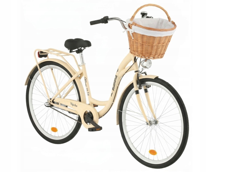 Rower miejski Indiana Moena 28 cali damski 2025 Kosz wiklinowy Wkład