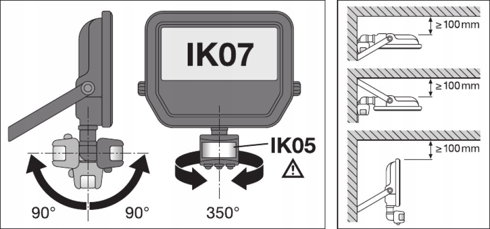 Naświetlacz halogen LED 10W 4000K czujnik ruchu czarny OSRAM LEDVANCE Moc znamionowa 10 W