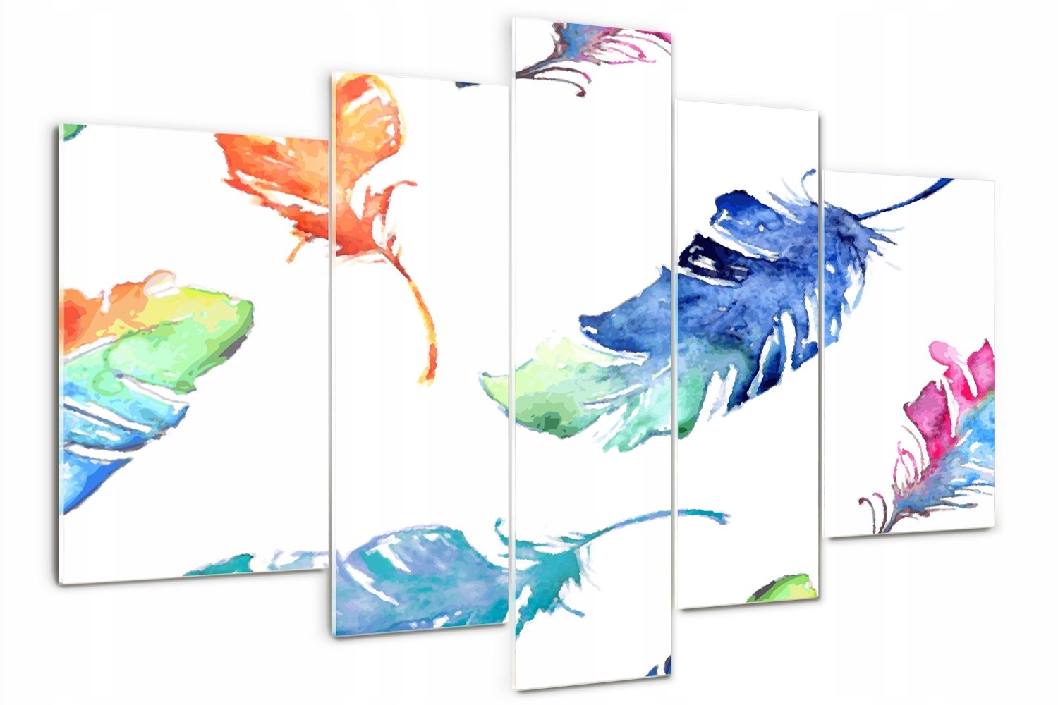 

Foto Obraz szklany duży tryptyk Kolorowe piórka