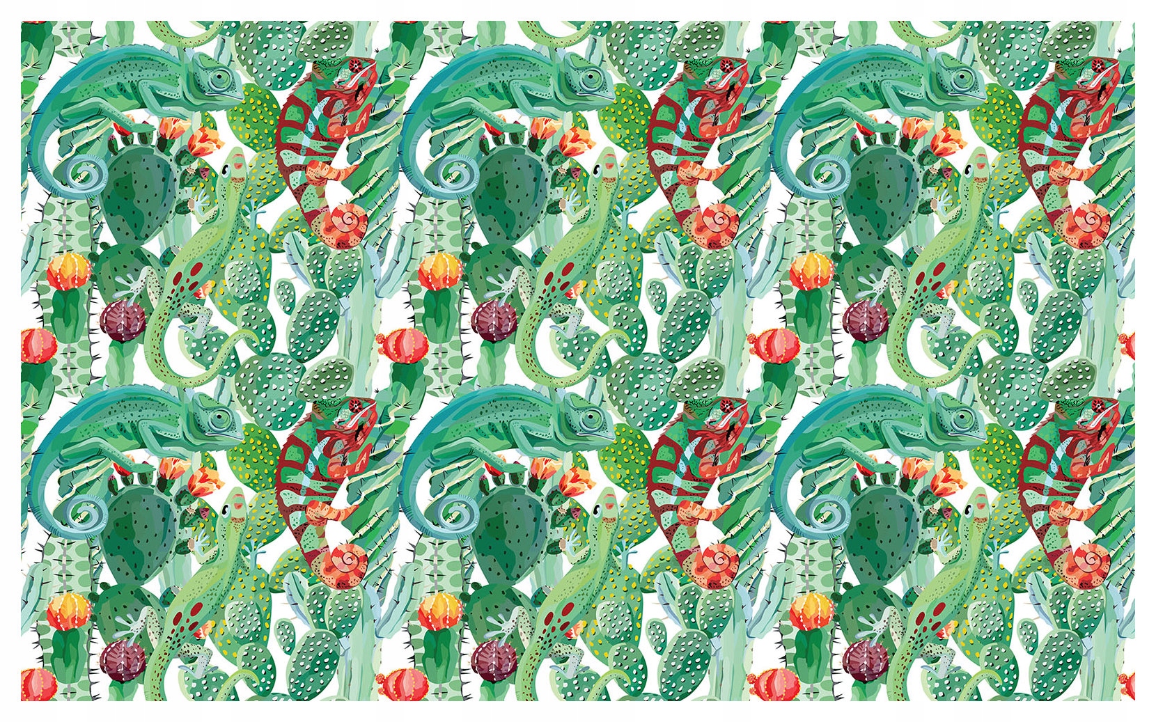 Fototapeta Chameleon kaktusy tropy exotika poušť 368x254 lepidlo