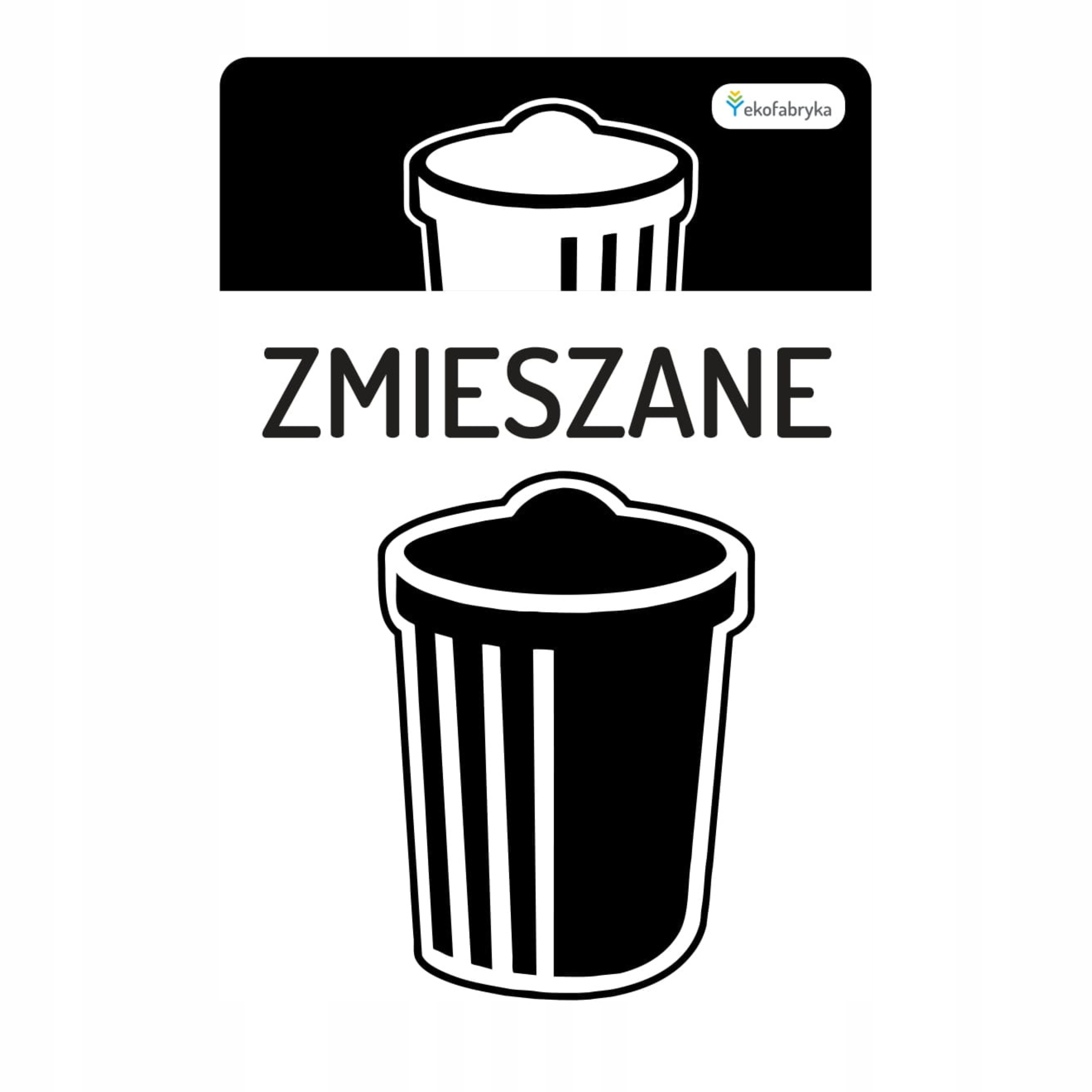 

Naklejka na kosz Segregacja śmieci 10x15cm Czarny