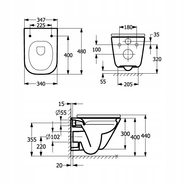 Miska WC Rimless 48 cm + deska wolnoopadająca EAN (GTIN) 8433290259339