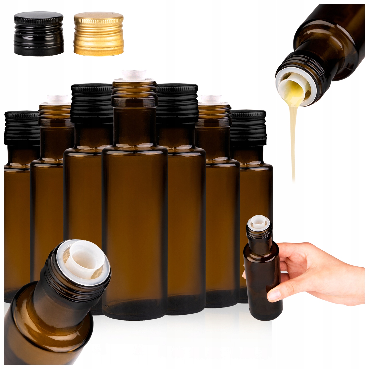 50 Ks Lahviček Na Olej Dorica 100 ml Olivová Láhev S Dávkovačem