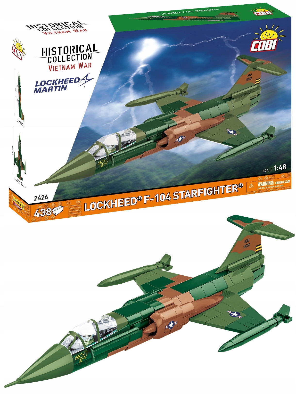 Klocki Cobi 2426 Samolot Lockheed F-104 Starfighter wojna w Wietnamie