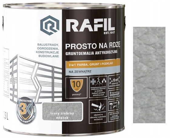 Rafil Na Rez 2.5 L Šedý Stříbrný Kladívkový