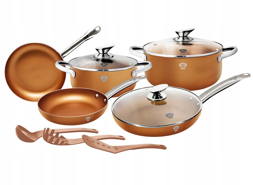 Blauman Súprava riadu s nepriľnavým povrchom Le Chef Line Rosegold 11 ks