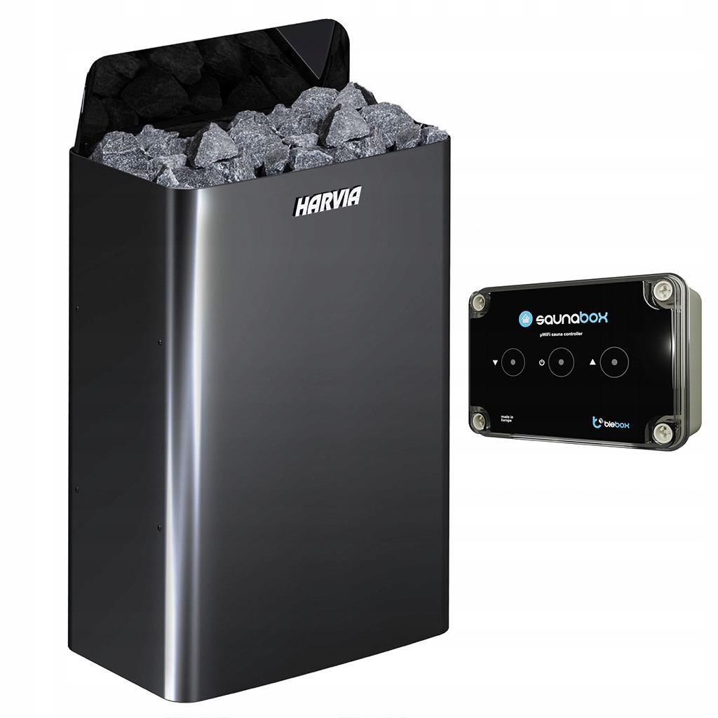 Kamna Harvia The Wall SW90E Black Steel 9 kW a regulátor SaunaBox