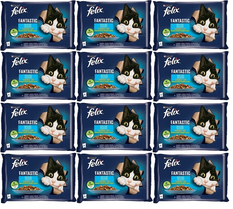 Levně Felix Fantastické mokré krmivo pro kočky ryba se zeleninou želé 48x85 g