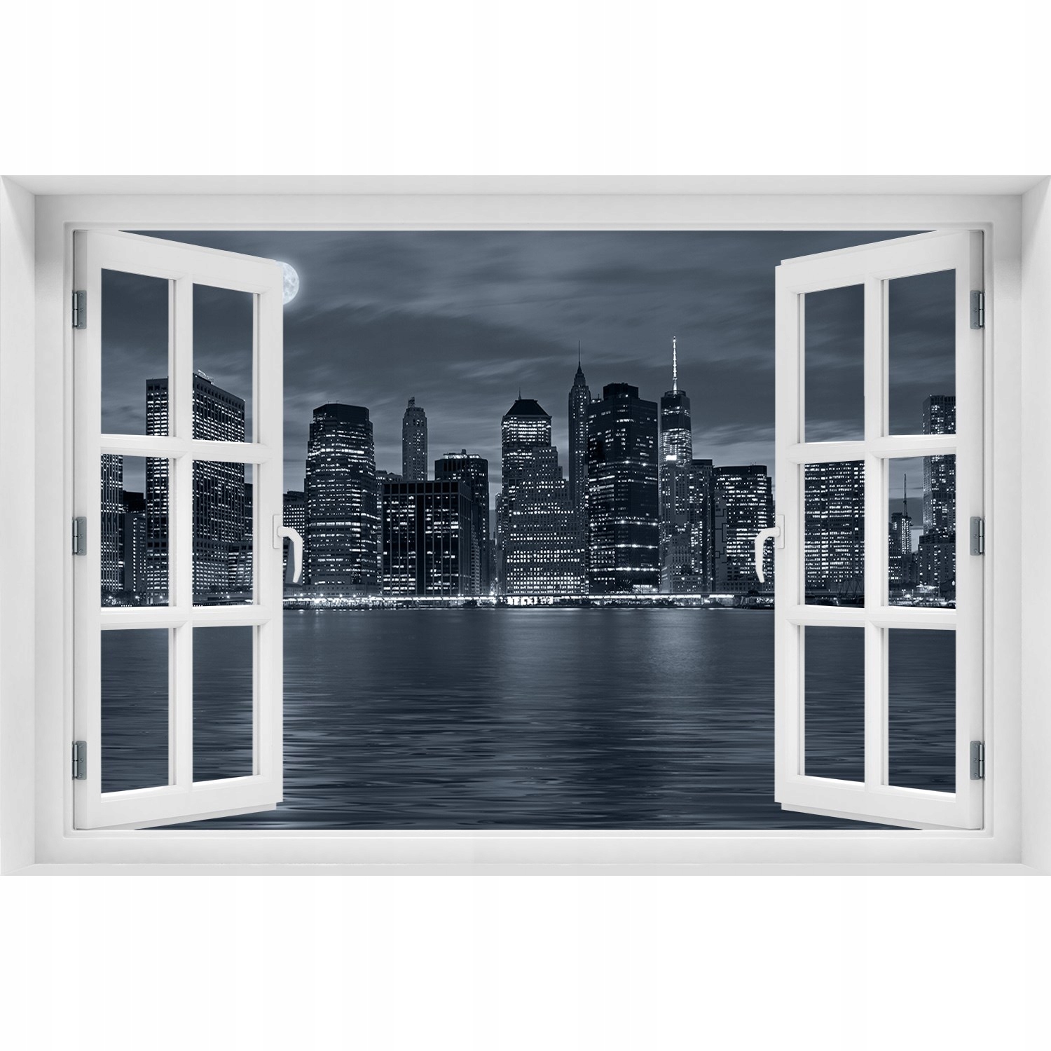 

Fotoobraz Naklejka ścienna 3D Okno Nowy Jork nocą