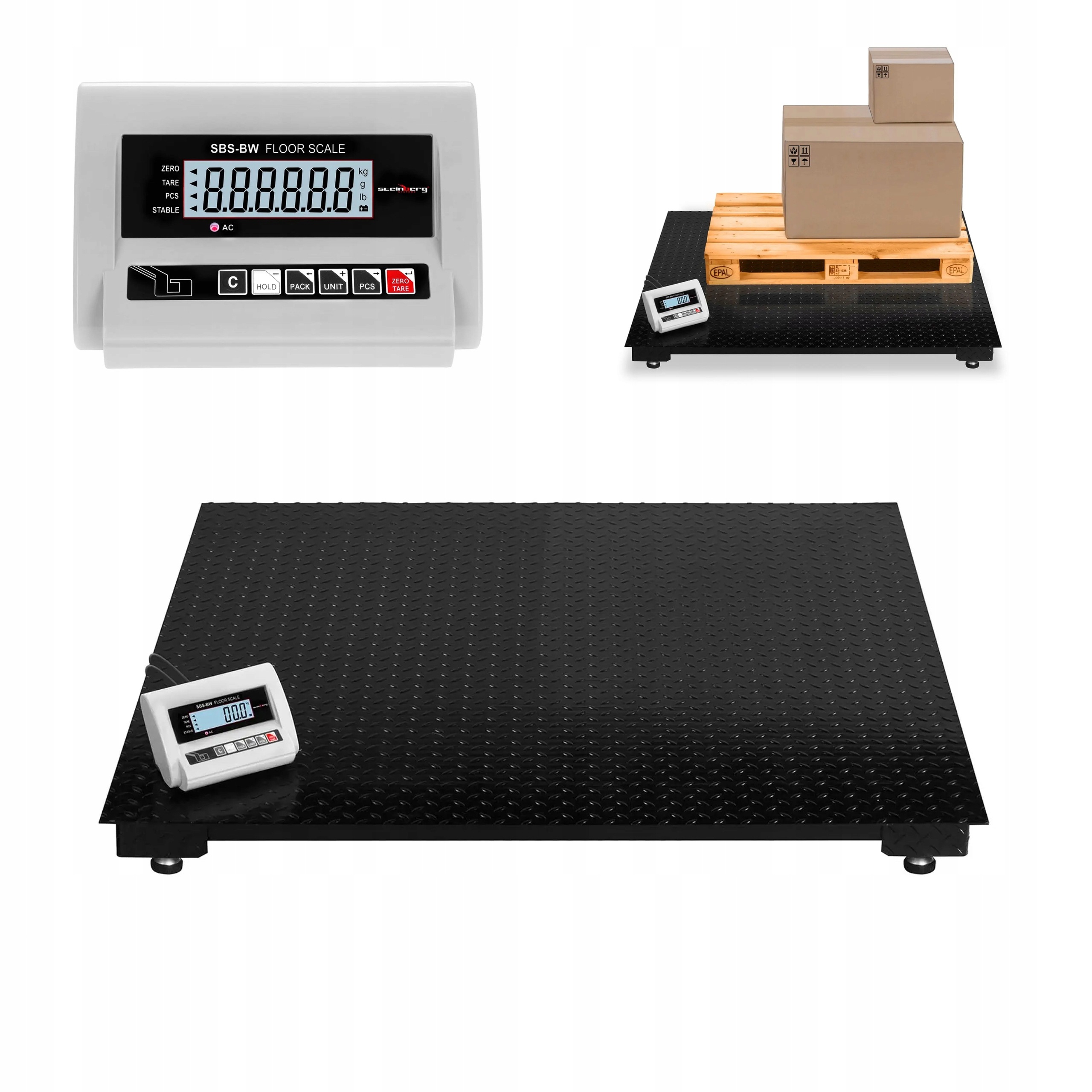 Průmyslová Platformová Váha 150 x 150 cm 5000 kg, externí LCD terminál