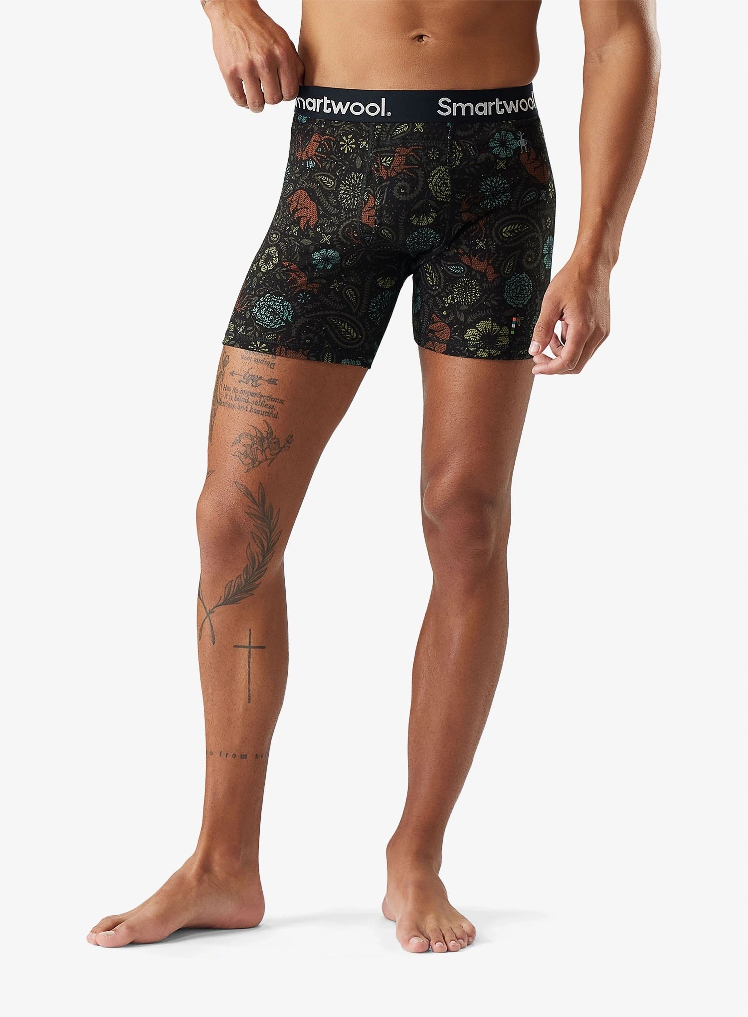 Termoaktivní boxerky Smartwool Merino Print Boxer Brief blk paisley L