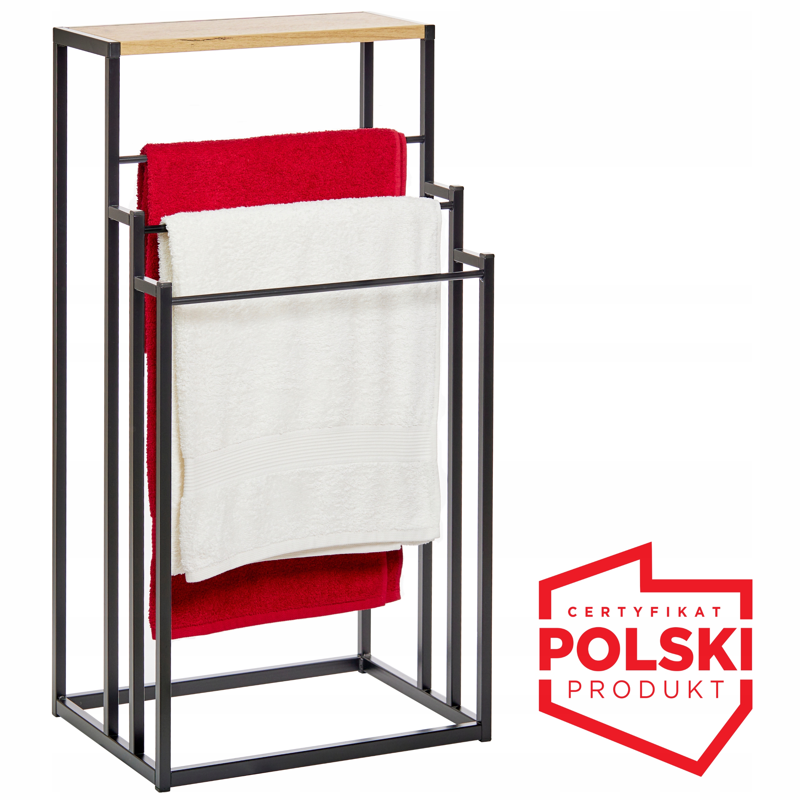 Stojak Na Ręczniki Z Półką mebel złożony Produkt Polski wieszak Re3r1p