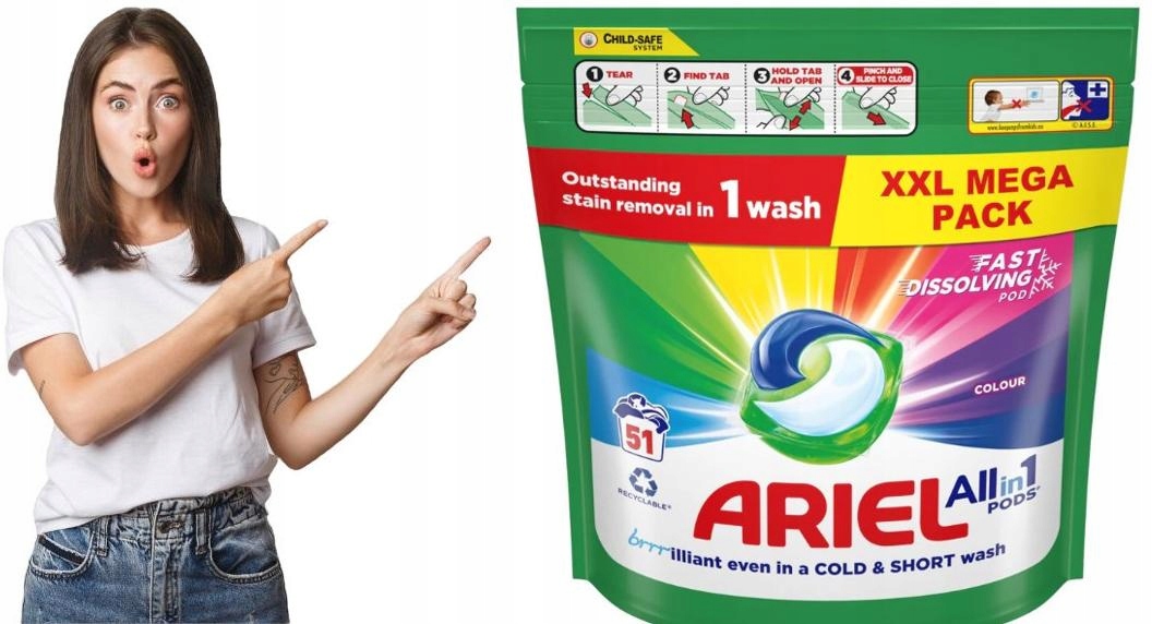 Levně Kapsle na praní Ariel [51] pro barvu