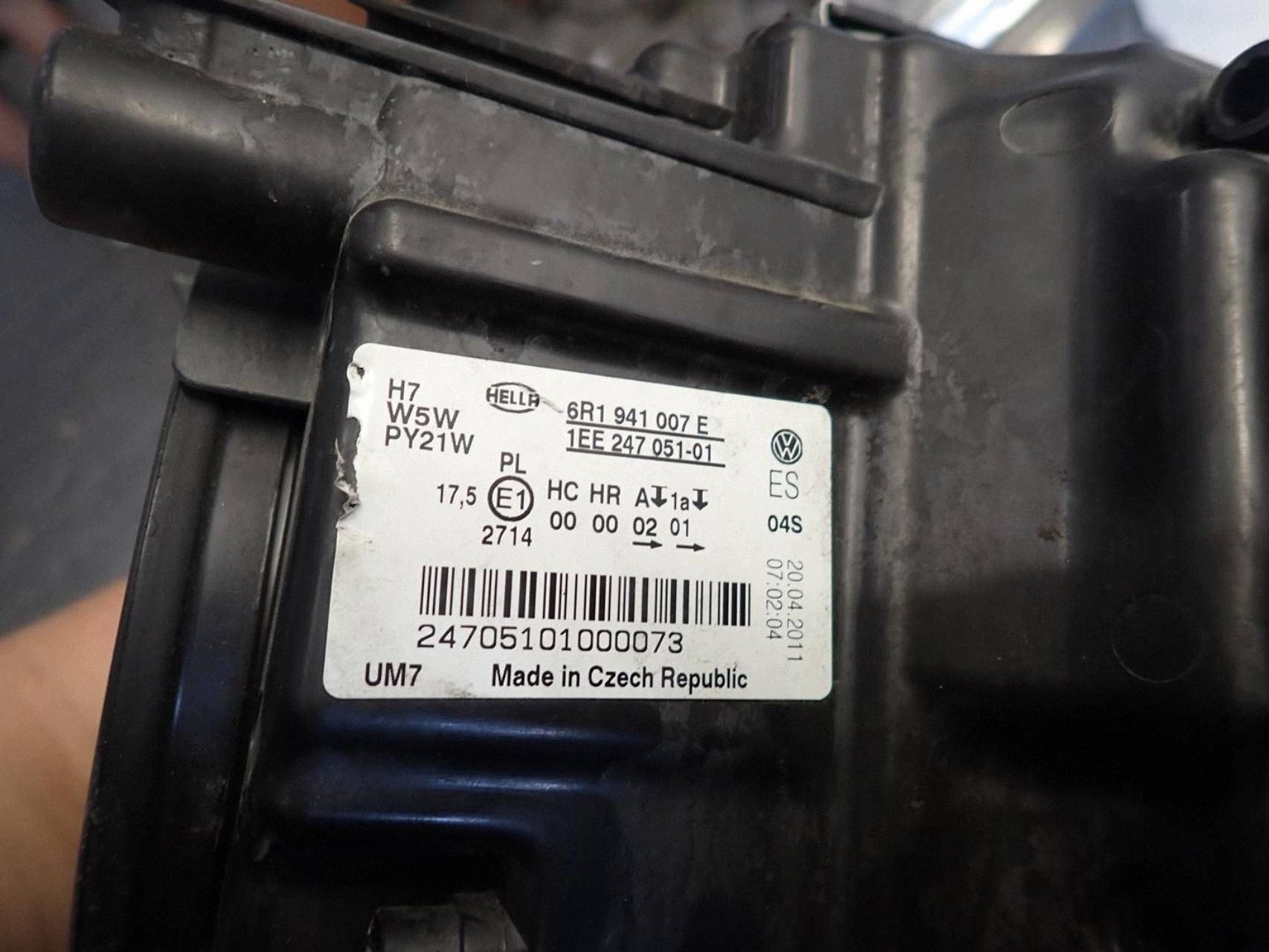 light front front left VW POLO V 2009-2014 6R1941007E