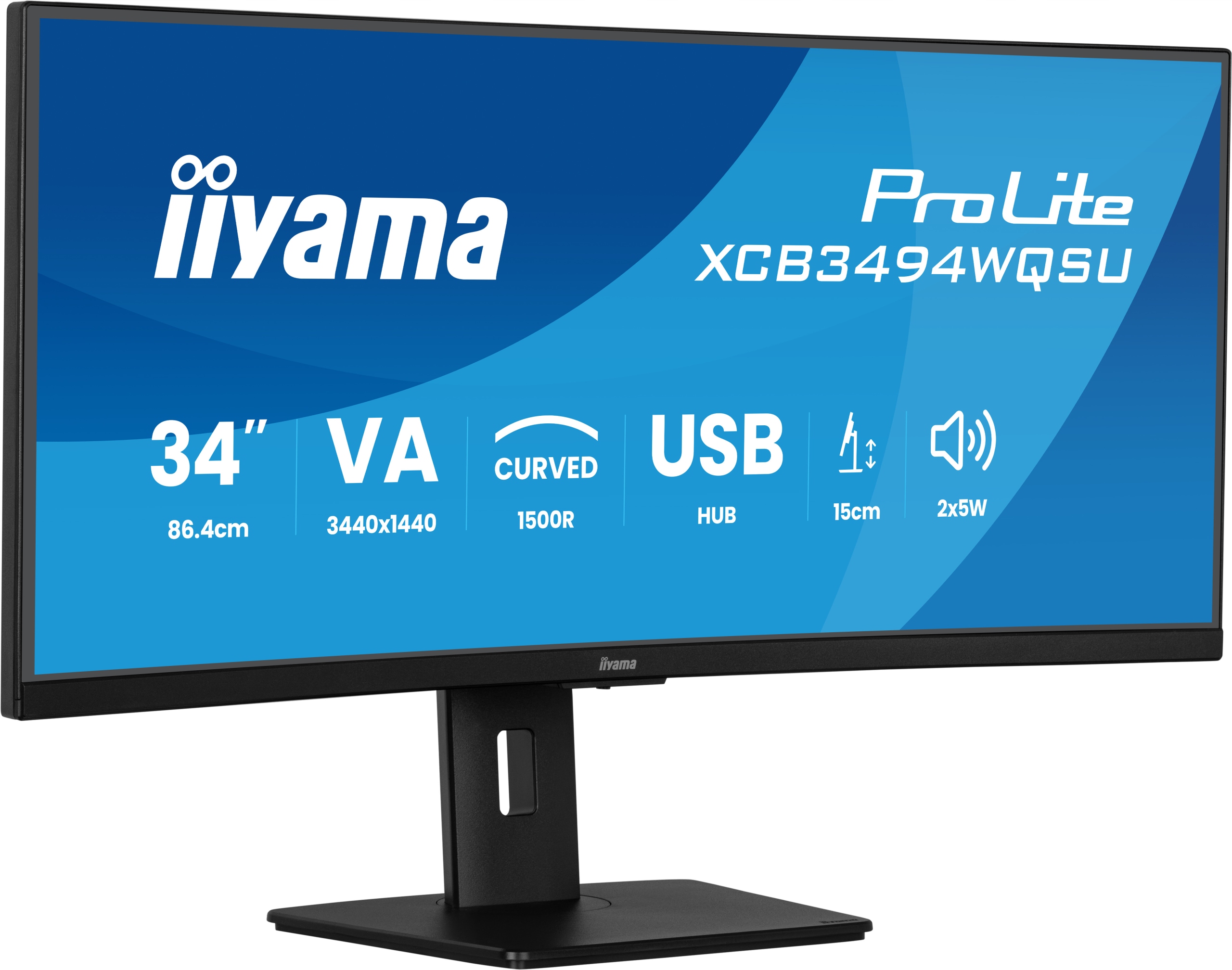 Monitor iiyama ProLite XCB3494WQSU-B1 34 Zahnutý Uwqhd Va Led 0,4ms 120Hz