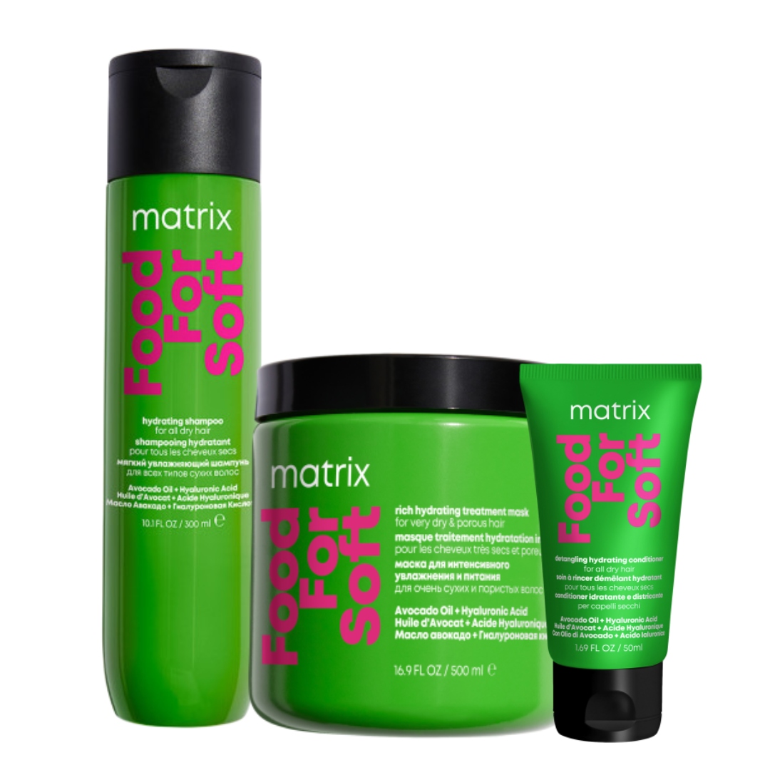 Matrix Food For Soft szampon nawilżający, maska do włosów suchych Zestaw