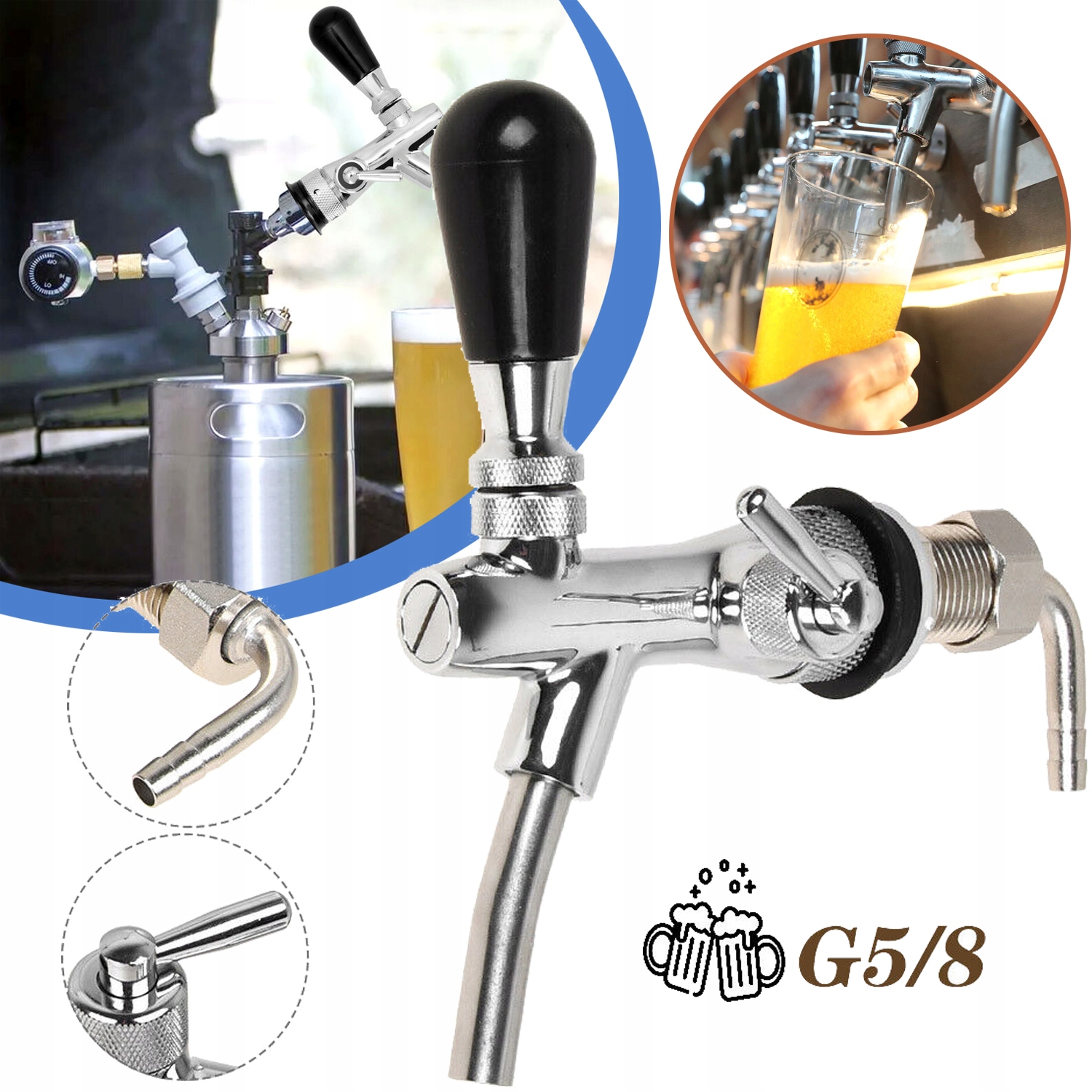 Pivní Kohout S Kompenzátorem, Pivní Kohout, G5 8 Závitů Dávkovač Na Víno