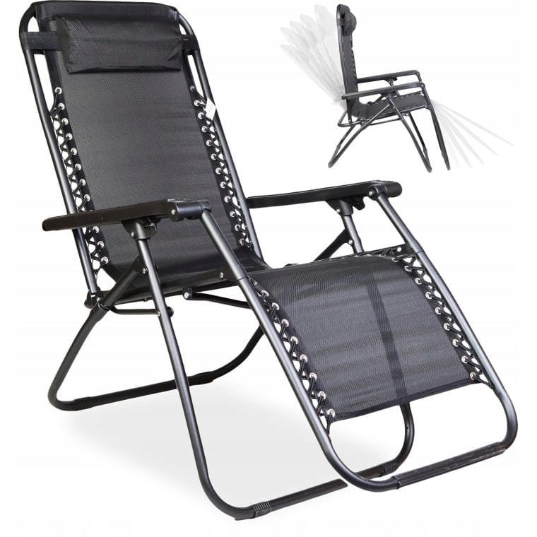 Leżak Ogrodowy Plażowy Fotel Składany Turystyczny Krzesło 2w1 Goliat leżaki