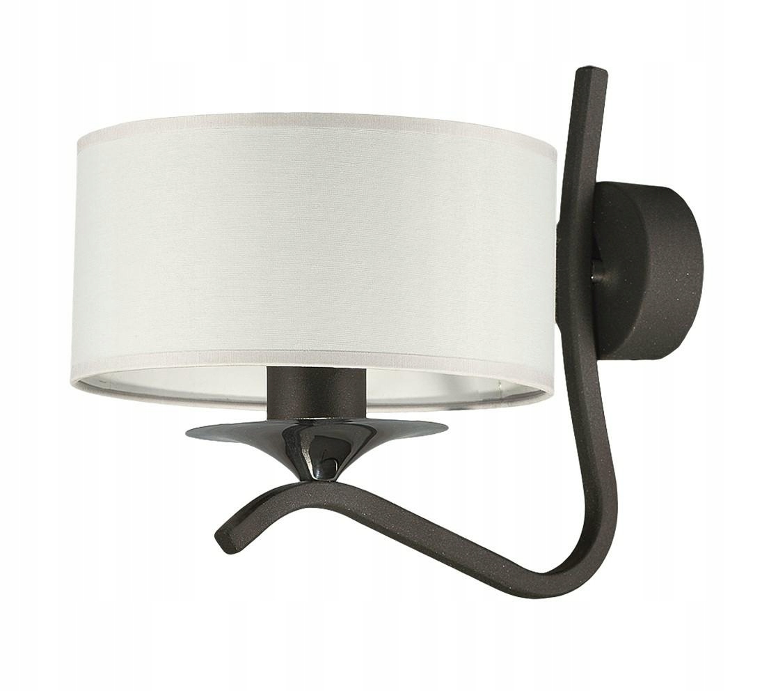 Nástenné svietidlo Kaszmir Čierny Biely Abažúr 1xE27 Nástenná lampa do obývacej izby