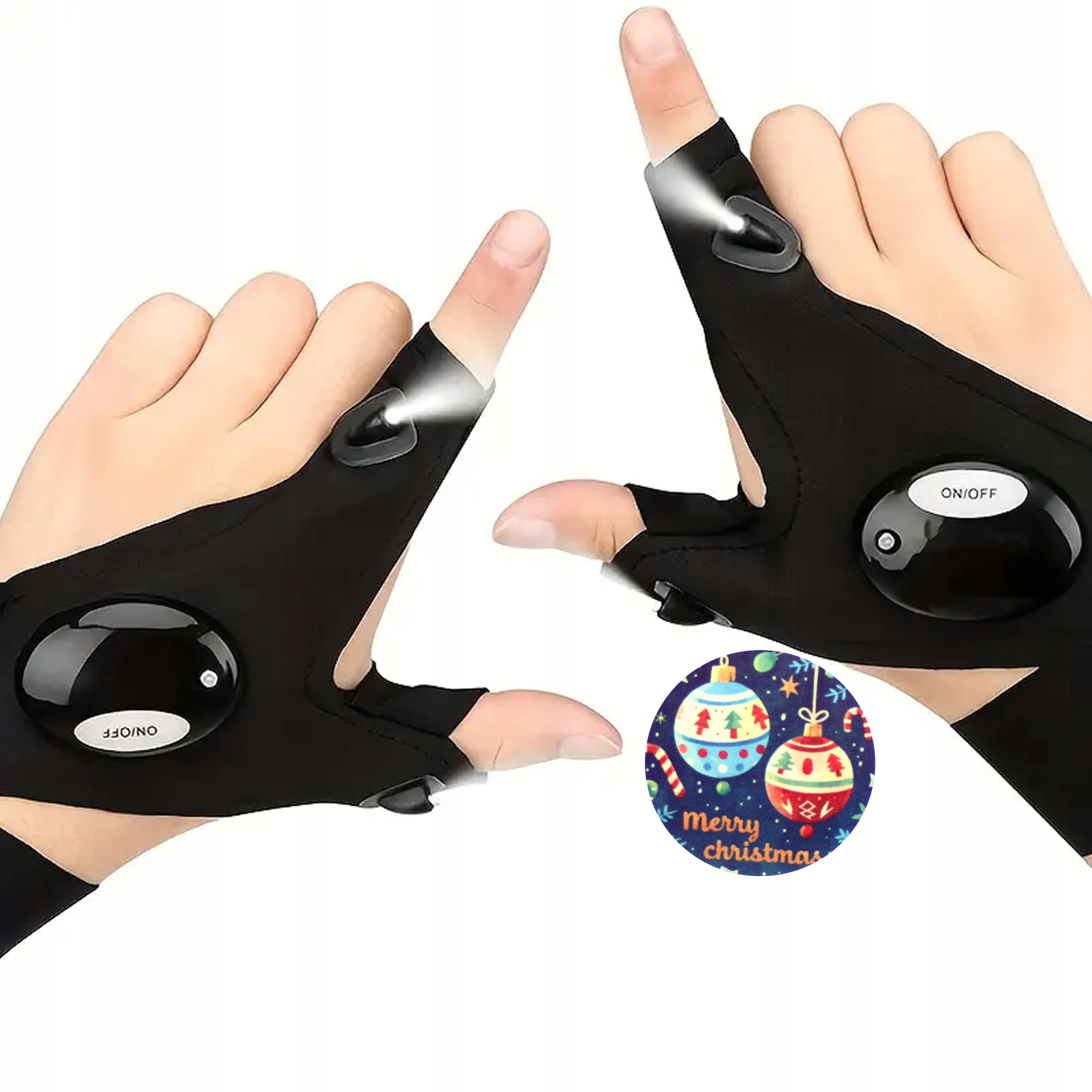 Dárek K Narozeninám Vánoce 2x Rukavice S Led Svítilnou Rukavice Baterie