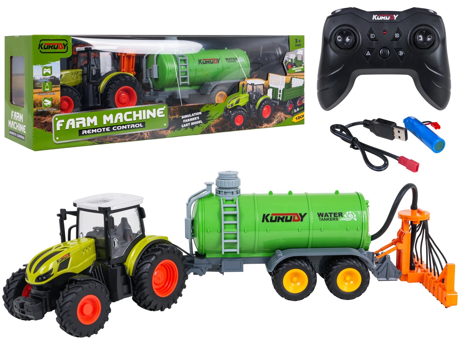 Traktor z Zielonym Beczkowozem R/ C 1:24 Ramiz