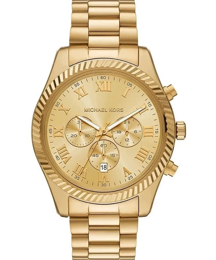 Pánské Hodinky Michael Kors MK9276 Lexington Zlaté Na Náramku Datumovka