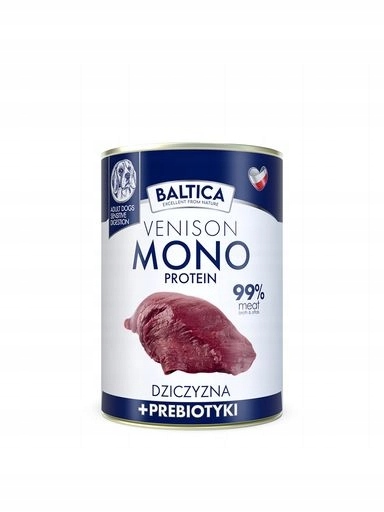 4x Baltica krmivo mokrá Zvěřina 99% s Prebiotiky 400 g monoproteinové