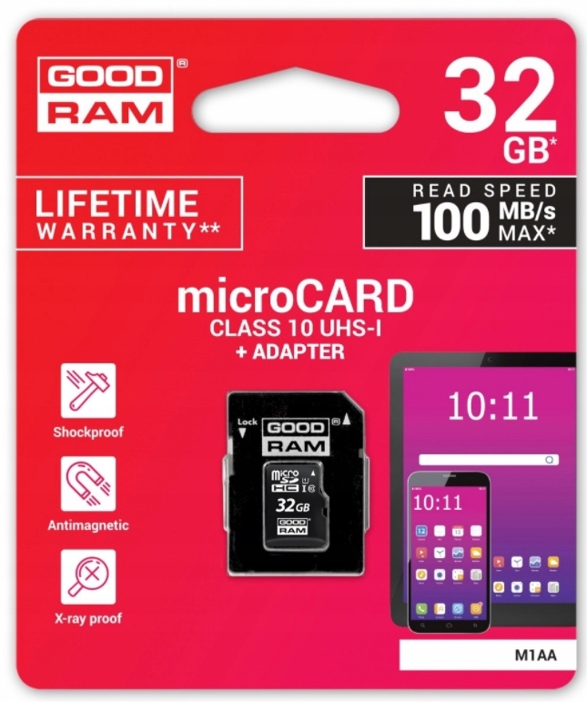 Goodram, Karta pamięci microSDHC 32GB CL10 adapter
