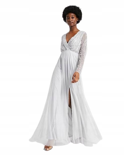 FROCK AND FRILL ŠEDÁ ŠATY FLITRY 38 1VAN za Allegro