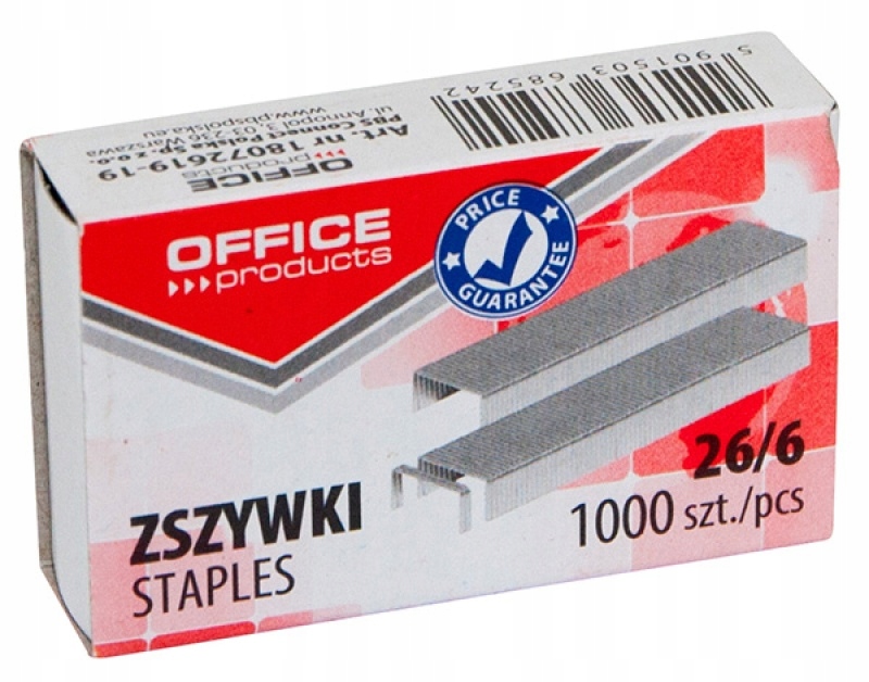 

Zszywki Office Products 26/6 1000szt 10op