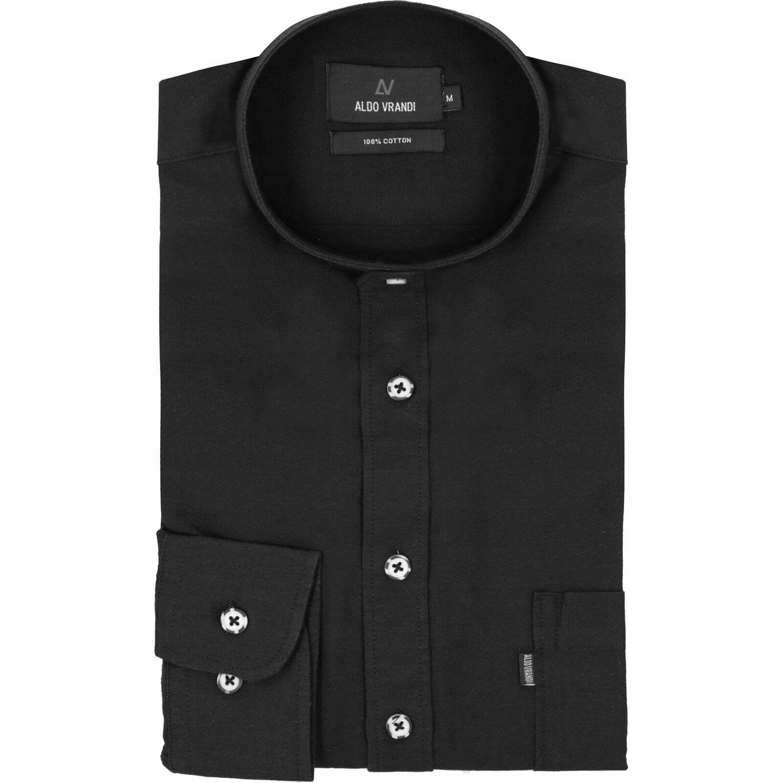 Stójka Koszula Męska Bawełna (Oxford) AldoVrandi Regular Fit 2XL_klatka_126